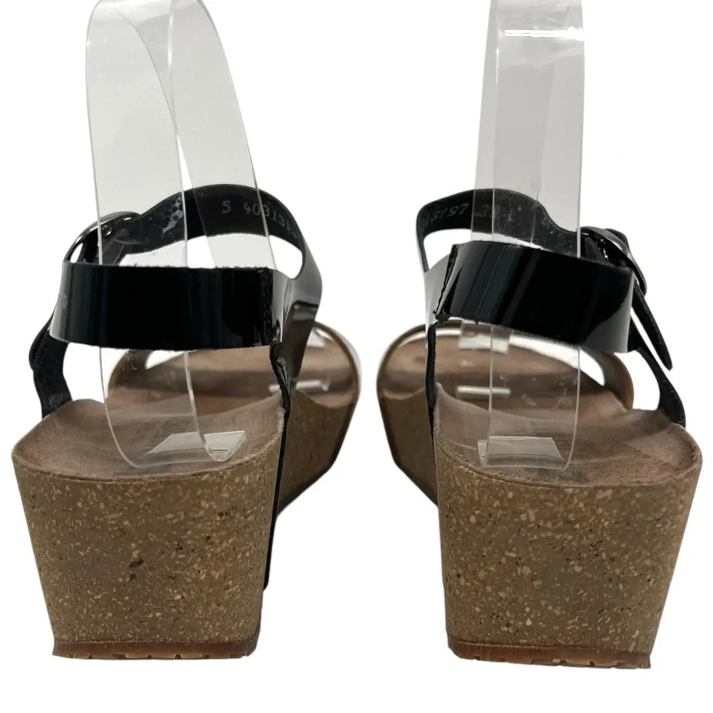 Mephisto Bayton Animal Print 2 Tone Comfort Wedge Leather Sandals Women’s 39 - Picture 7 of 13